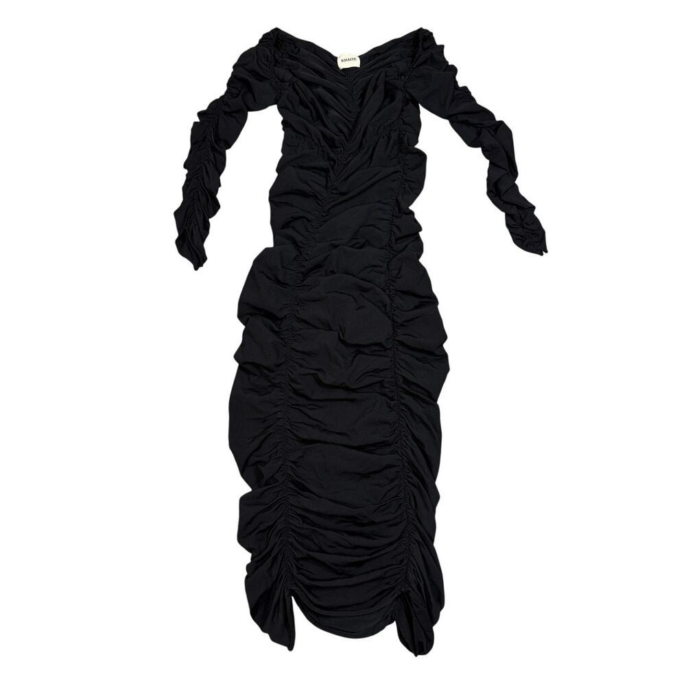 Khaite Womens Size M Charmaine Ruched stretch-knit midi dress - Picture 1 of 10